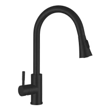Кухонный смеситель с выдвижной лейкой Mixxus SUS-014-B Black