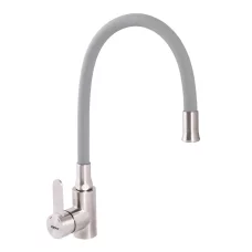 Смеситель для кухни Zerix LR74004-9 с серым гибким изливом