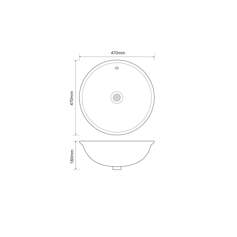 Раковина врезная на столешницу MIXXUS PREMIUM TOPPER-1601 470х470х180mm с переливом