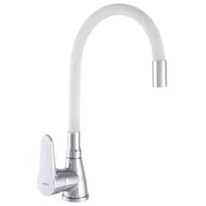 Смеситель для кухни Zerix SOP7 146 с белым гибким изливом