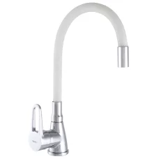 Смеситель для кухни Zerix SOP7 045 с белым гибким изливом