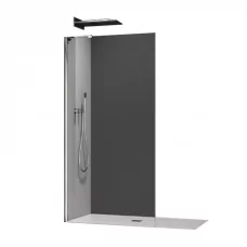 Душевая перегородка Koer SR SP02-100x200-TR-01 Walk-In прозрачное стекло Easy Clean 8мм, хром (KR53