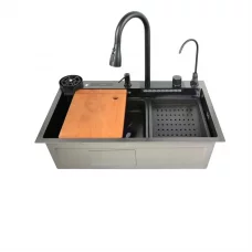 Мойка многофункциональная Zerix ZH7546-SET-06 DECOR NANO-BLACK со встроенным смесителем