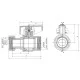 Кран шаровый прямой Н/Г Roho R115-075 -3/4"х3/4" ВВ, ручка "бабочка" красная
