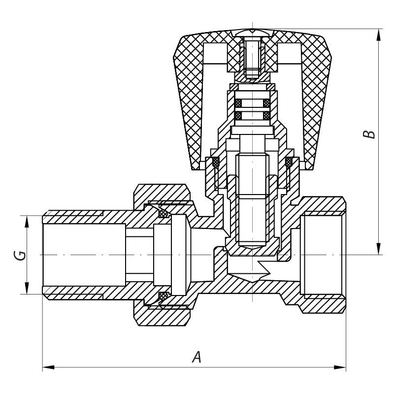 Вентиль 1/2x1/2 Koer KR.903