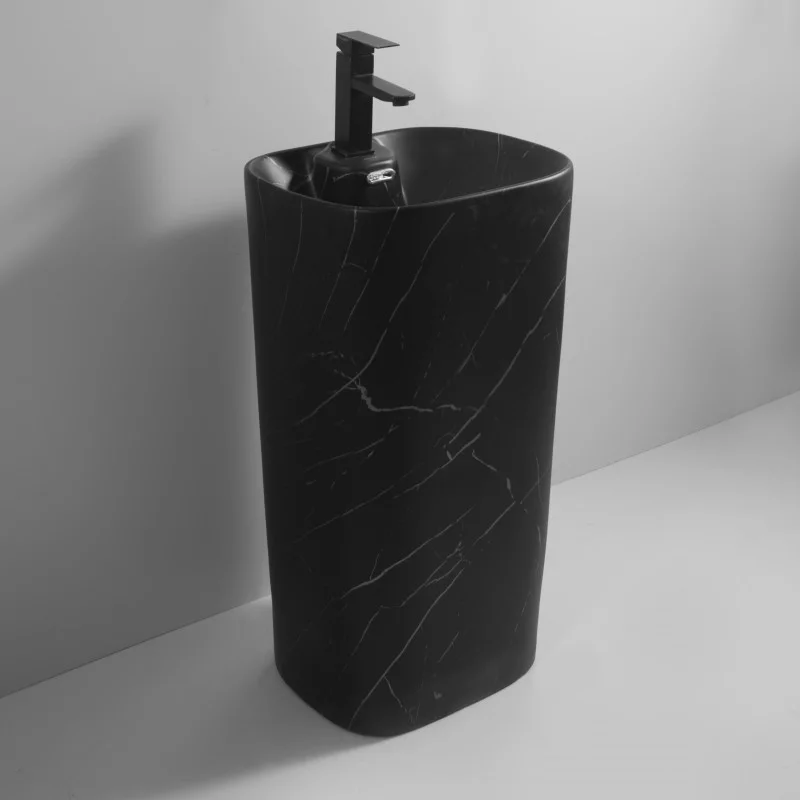 Раковина моноблок MIXXUS PREMIUM DIVERSE-1102 MARBLE 460х380х840mm с отверстием под смеситель и пер