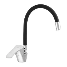 Смеситель для кухни Zerix YUB 279 с черным гибким изливом