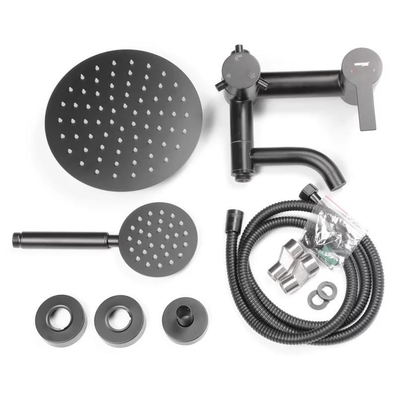 Душевая колонна со смесителем Mixxus NOX-009-J Black из нерж. стали SUS304