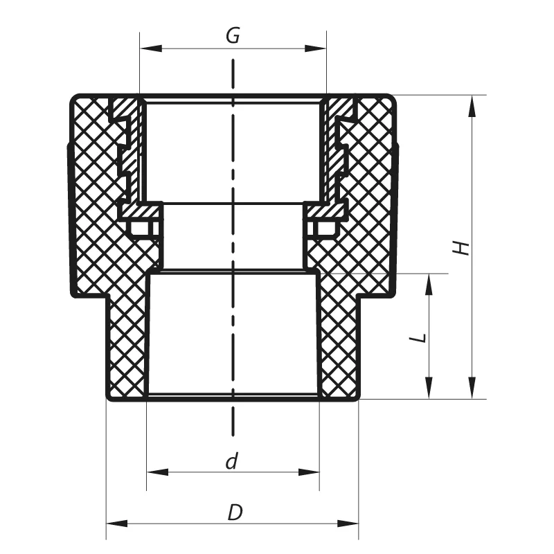 Муфта ВР 32x3/4F PPR Koer K0089.PRO