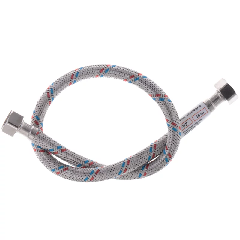 Гибкий шланг для подключения воды гайка 1/2'' - гайка 1/2'' (60 см) Zerix