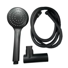 Душевой набор (шланг, лейка, кронштейн) Haiba SET-08 Black