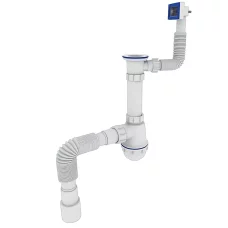 Сифон для кухни Zerix SK-04-А 1 1/2"x40 с резьбовым выпуском и прямым переливом