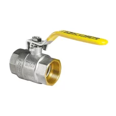 Кран шаровой KOER KR.214.G - 3/4" FF ГГВ YELLOW, ручка "рычаг" желтая
